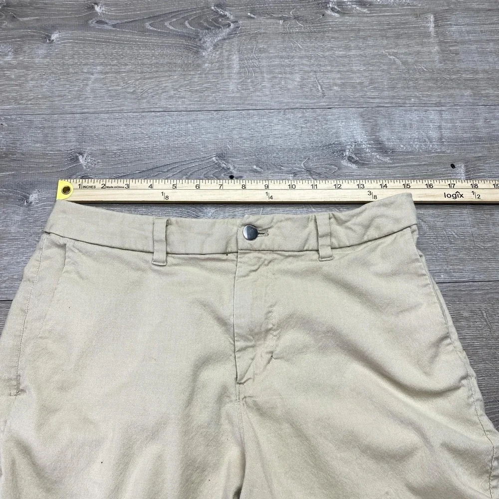 Lululemon Shorts Mens 30 Beige Canvas Chino Flat‎ Front Pockets Casual Summer